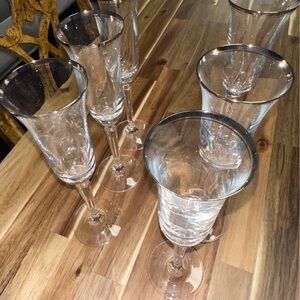Mikasa Elegant Clear Glass Champagne Flutes Crystal Set of 6